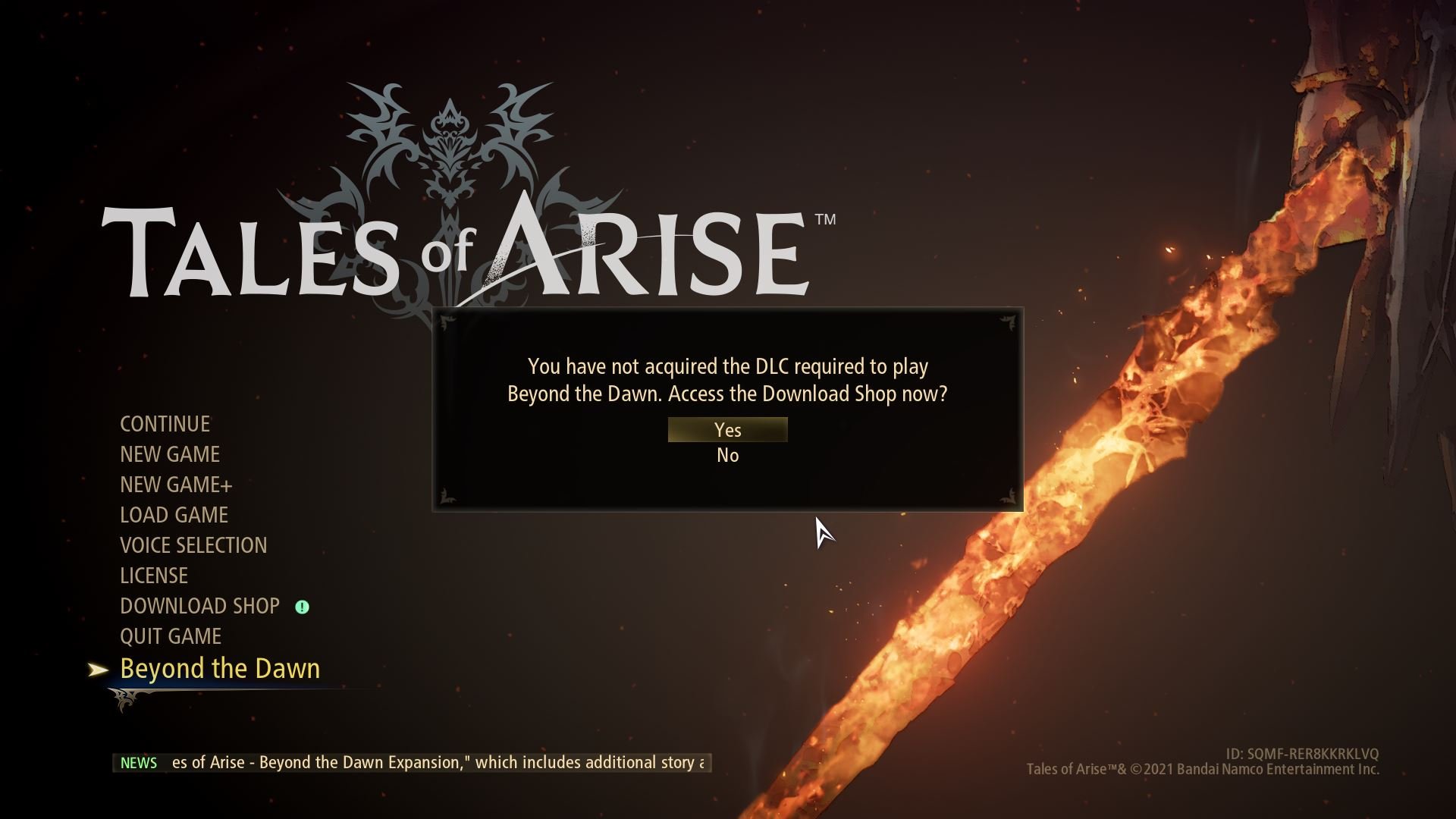 Tales of Arise DLC unlocker không hoạt động