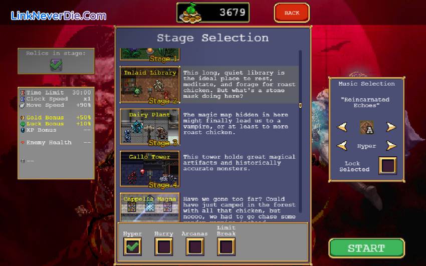 Hình ảnh trong game Vampire Survivors (screenshot)