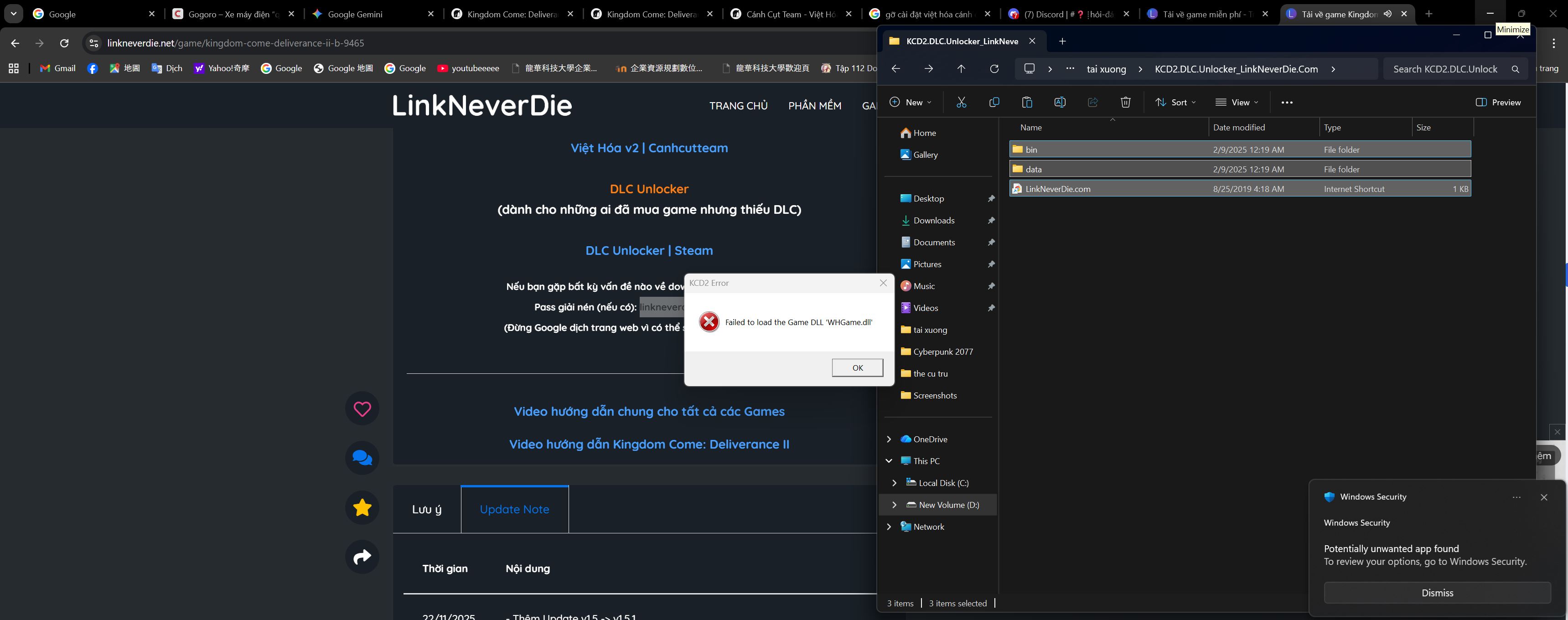 lỗi game Kingdom Come: Deliverance II