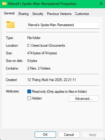 Báo lỗi không thể tạo được thư mục lưu game (save game location) Báo lỗi không thể tạo được thư mục lưu game (save game location)