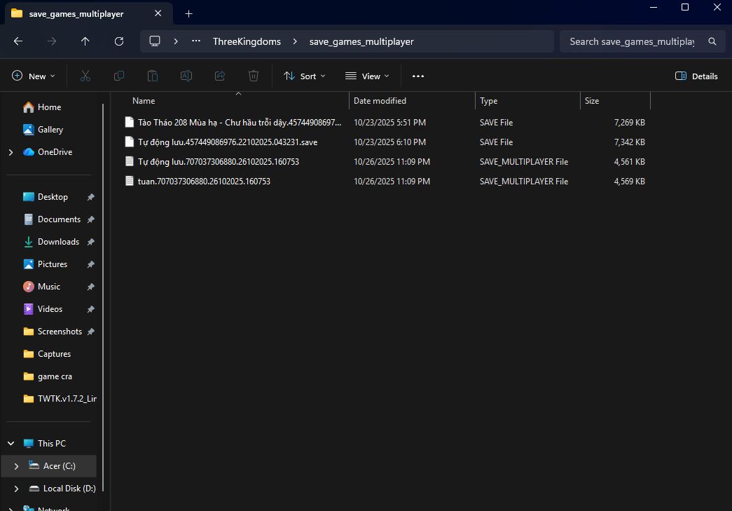 game: Total war: three kingdomsgame bị lỗi save mutiplaysave sẽ vẫn hiện khi chx tắt game sau khi thoát và vào lại thì không hiện lên.mk vào file save mutiplay thì thấy vẫn có save  game: Total war: three kingdomsgame bị lỗi save mutiplaysave sẽ vẫn hiện khi chx tắt game sau khi thoát và vào lại thì không hiện lên.mk vào file save mutiplay thì thấy vẫn có save