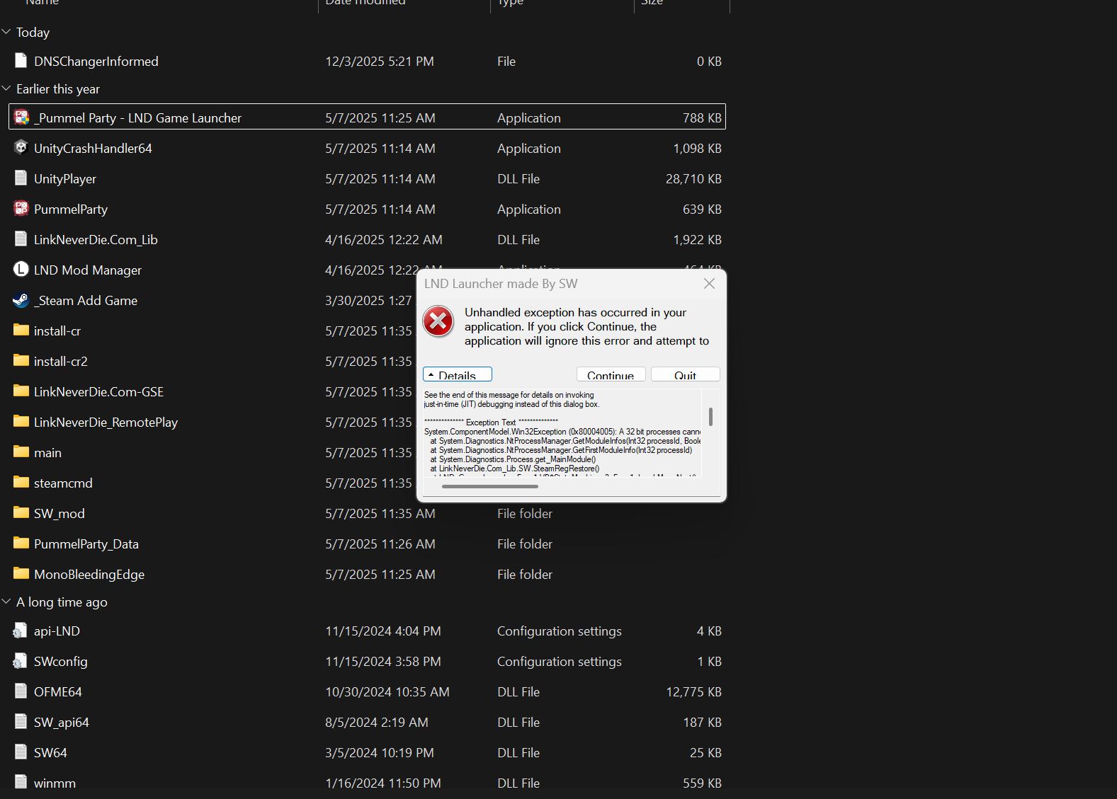 Lỗi game unhandled exception Lỗi game unhandled exception