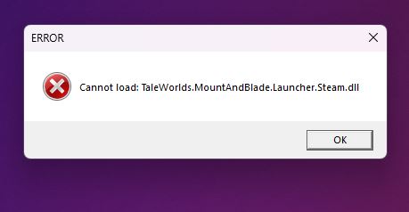 Lỗi không vào được bannerlord