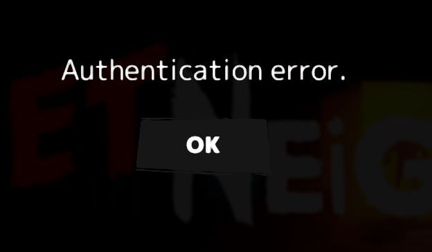 Authentication Error