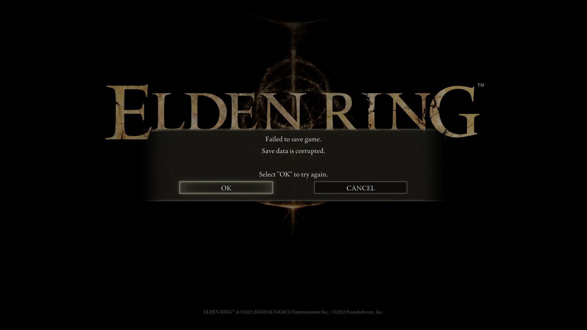 Lỗi ELDEN RING - Failed to save game. Save data is corrupted