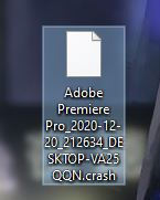 Adobe Premiere Pro 2019 tạo file .crash ngay lúc khởi động