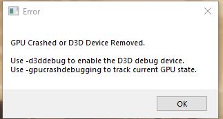 Lỗi GPU Crash or D3D Device Removed game Godfall