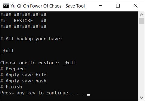 Tool backup save + full cards save