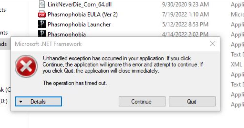 Lỗi không vào được Phasmophobia Microsoft.NET Framework dù đã dow full Framework
