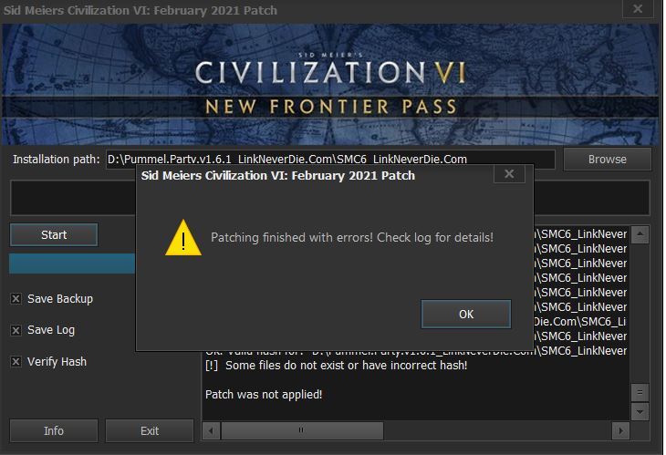 Update Civilization 6 lên V1.0.10.15 lỗi