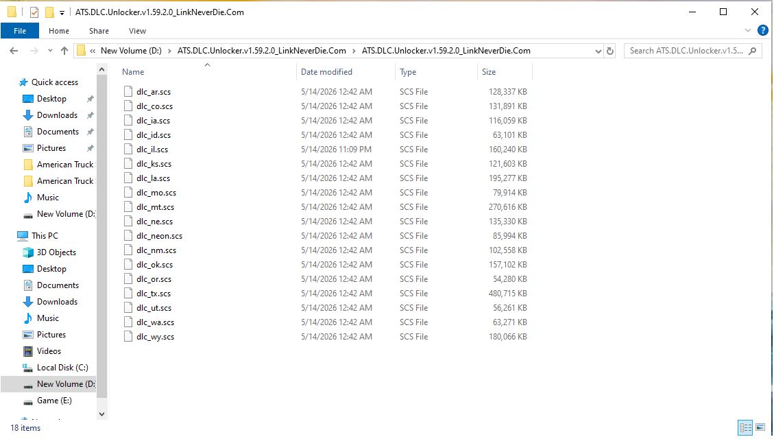 American Truck Simulator bản update dlc mới thiếu file bin , nên dlc ko dùng đc American Truck Simulator bản update dlc mới thiếu file bin , nên dlc ko dùng đc