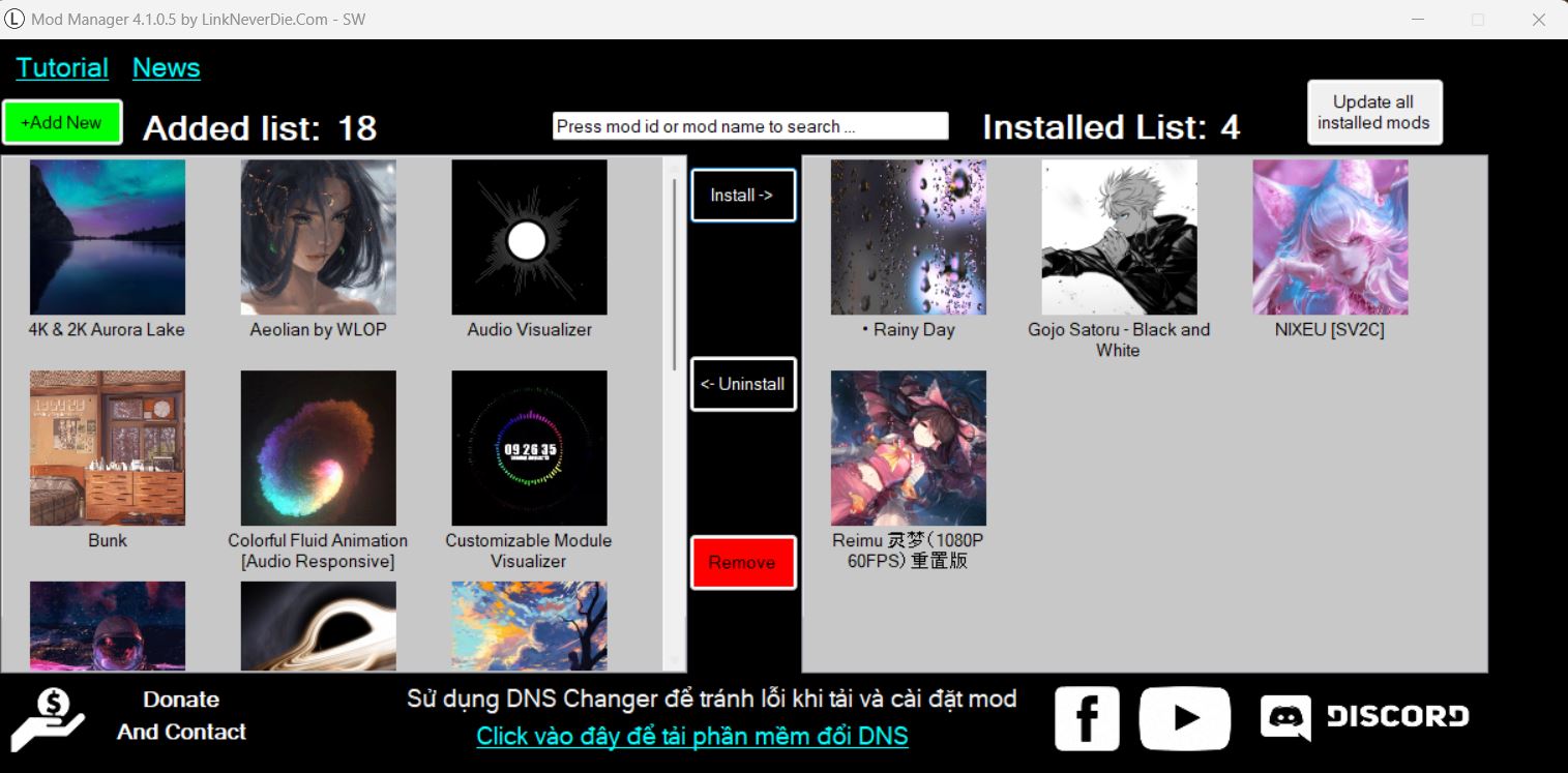 Đã tải được hình nền nhưng trong app thì không có