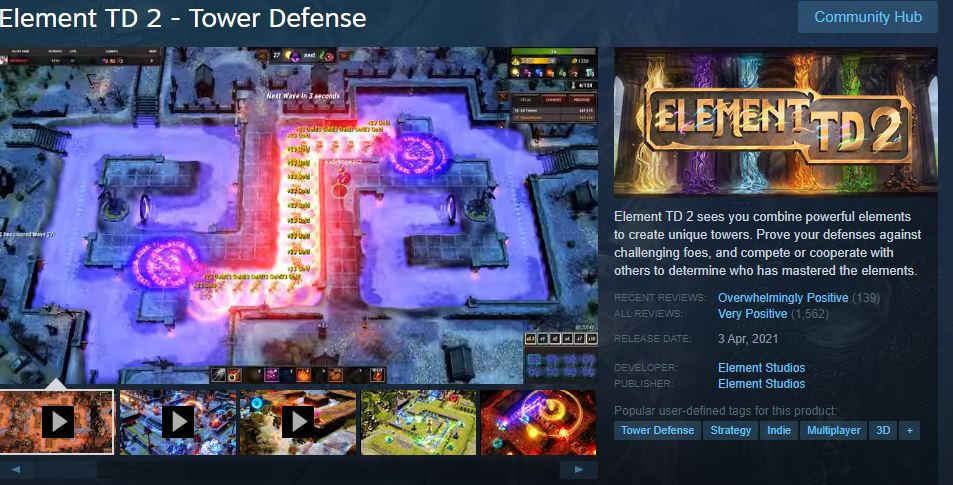 [Request Game] Element TD 2 - Tower defense
