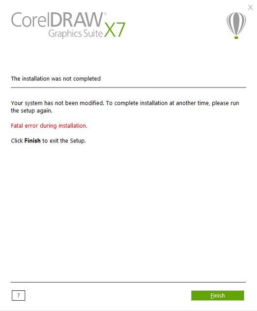 Lỗi Corel x7 