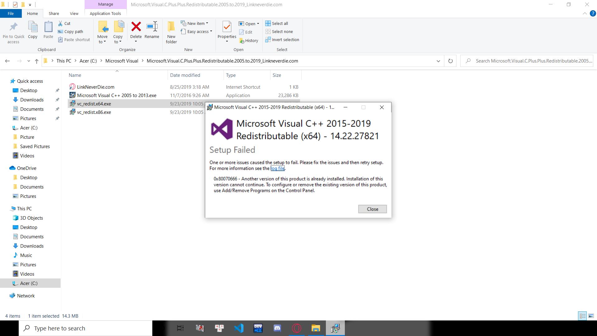 Không cài được Microsoft visual C++
