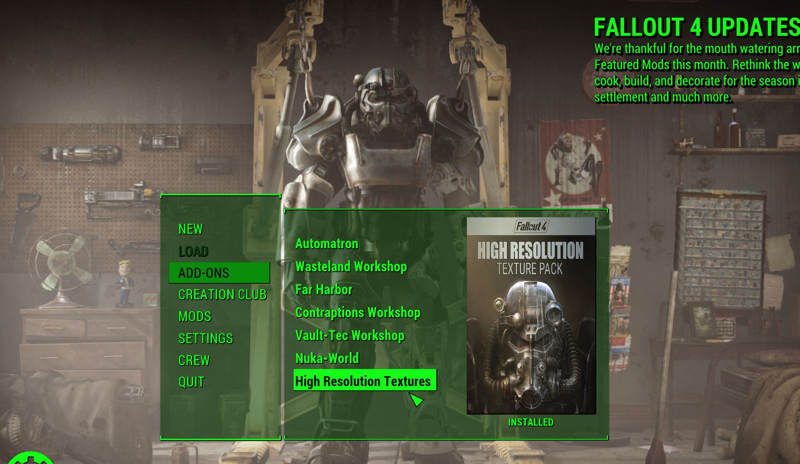 Fallout 4 - Hỗ trợ xóa DLC High Resolution Texture Pack