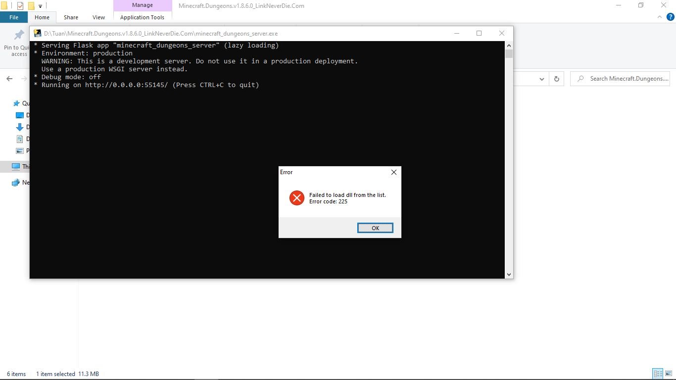 Failed to load dll from the list. Error code 126