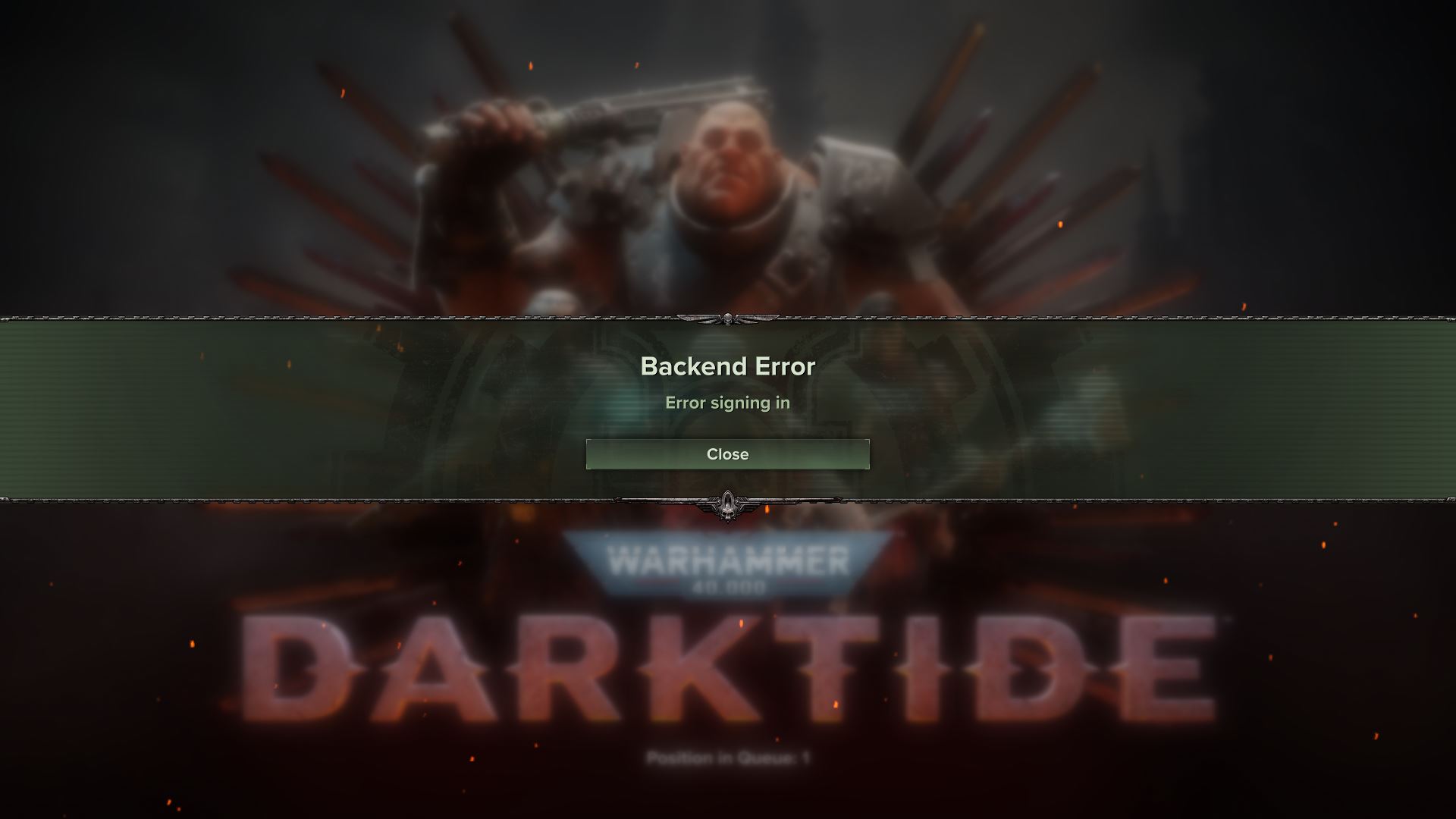 Lỗi Error signing in Warhammer 40,000: Darktide 