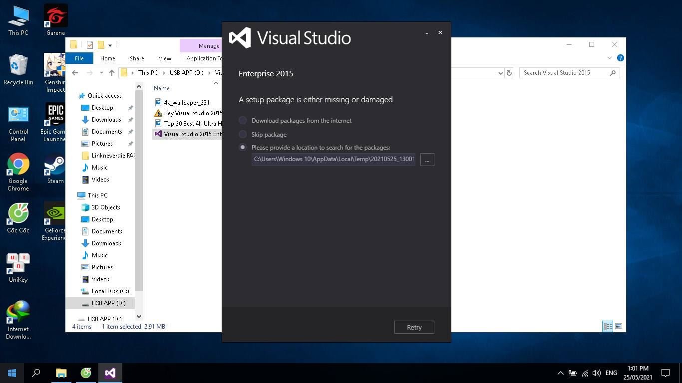 Lỗi Visual Studio 2015