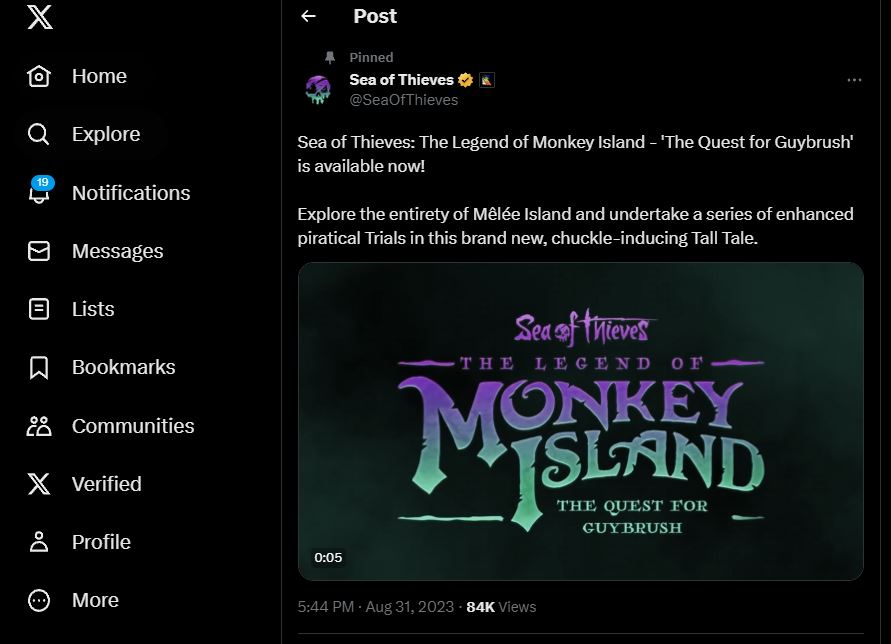 [Request Update] Sea of Thieves: The Legend of Monkey Island - 'The Quest for Guybrush'