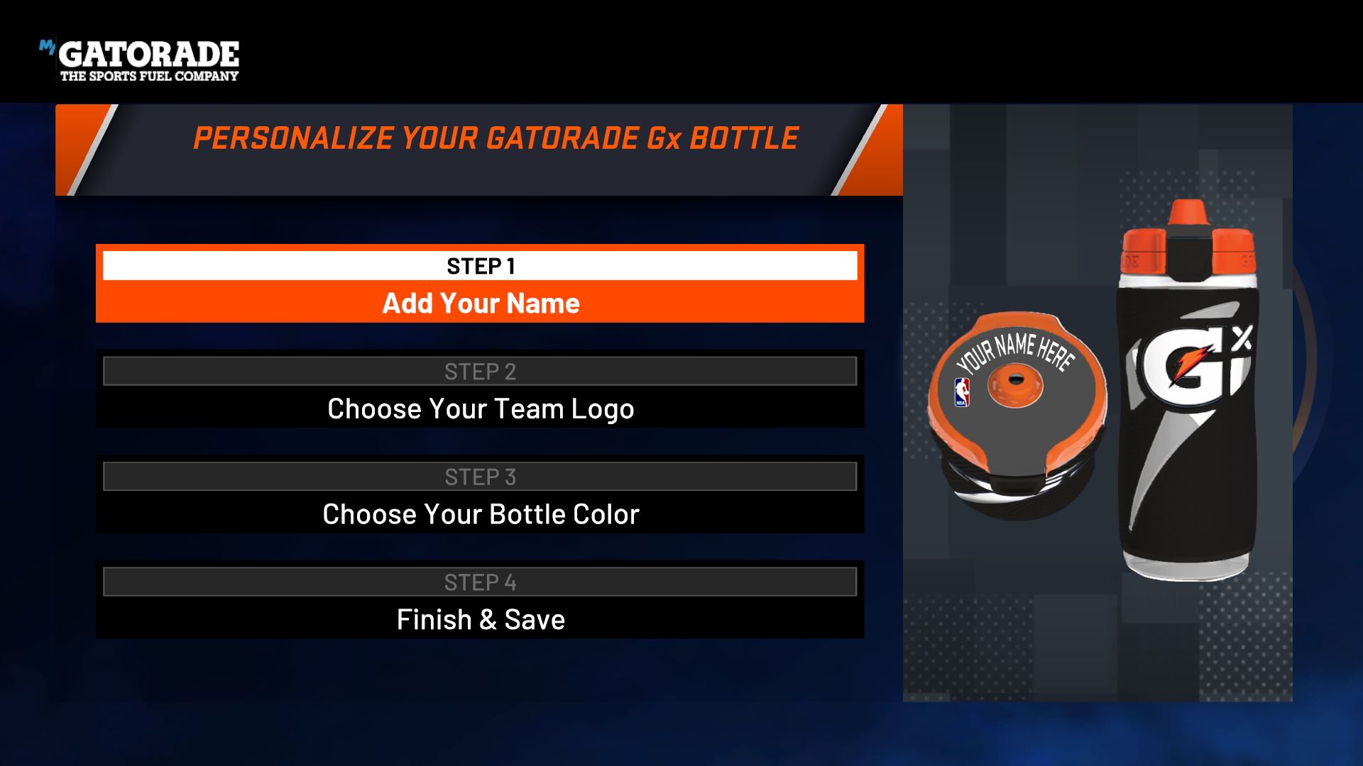 Lỗi Gatorade bottle không đặt đc tên ở game NBA 2K21