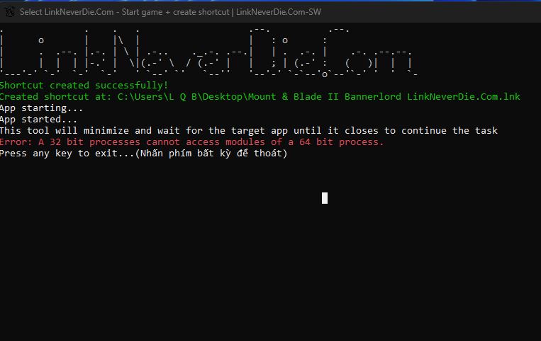 không vào được game Mount & Blade II Bannerlord 