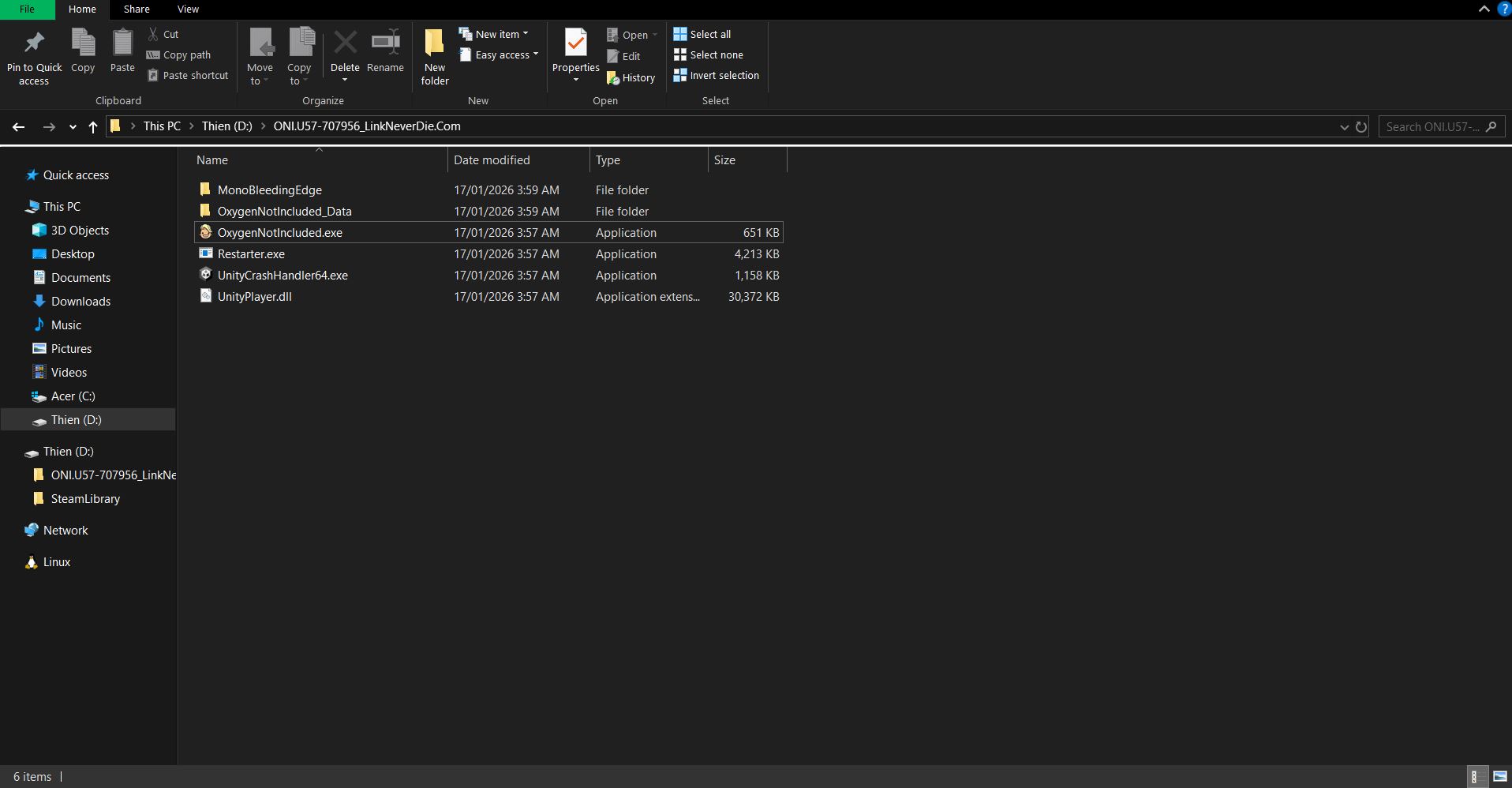 Oxygen Not Included bị lỗi No licenses