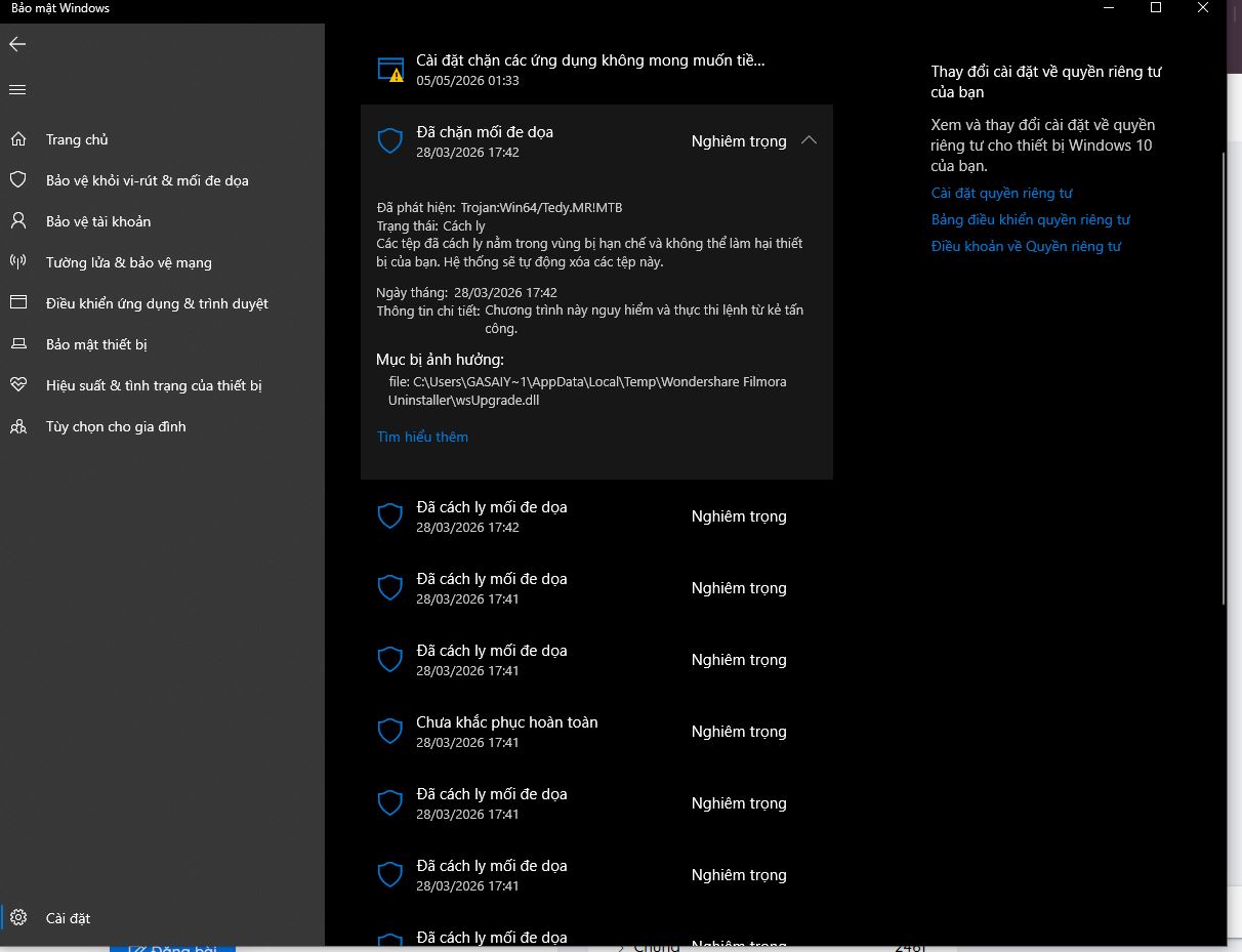 Tải Filmora và bị dính trojan