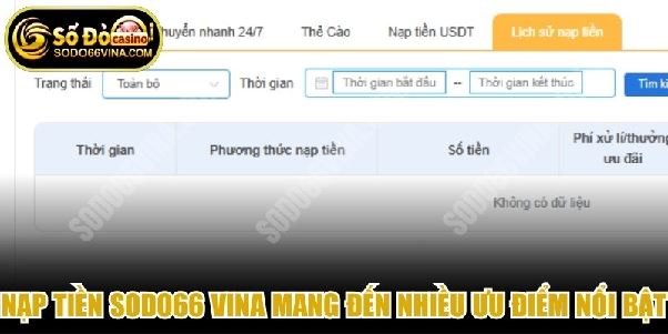 Nạp tiền sodo66vina.com