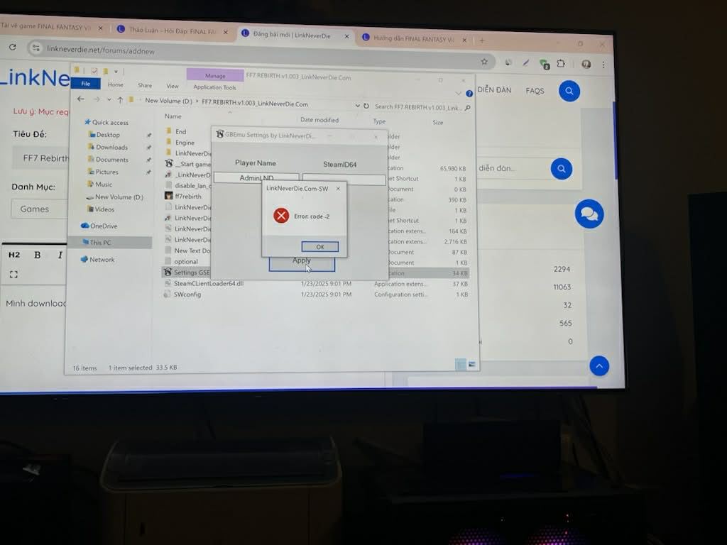 Final Fantasy 7 Rebirth không mở lên được Final Fantasy 7 Rebirth không mở lên được