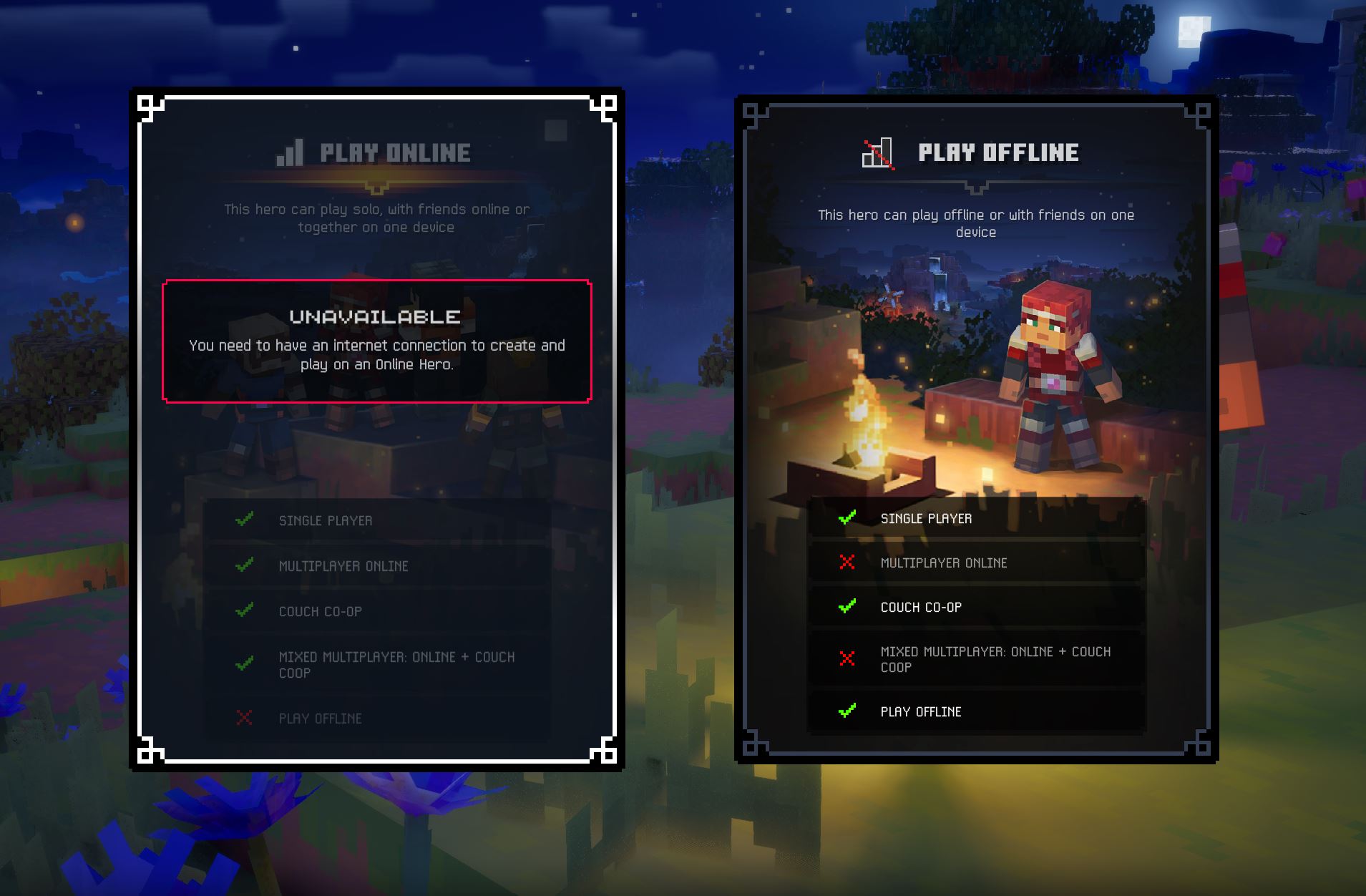 Lỗi online Minecraft dungeon II Lỗi online Minecraft dungeon II