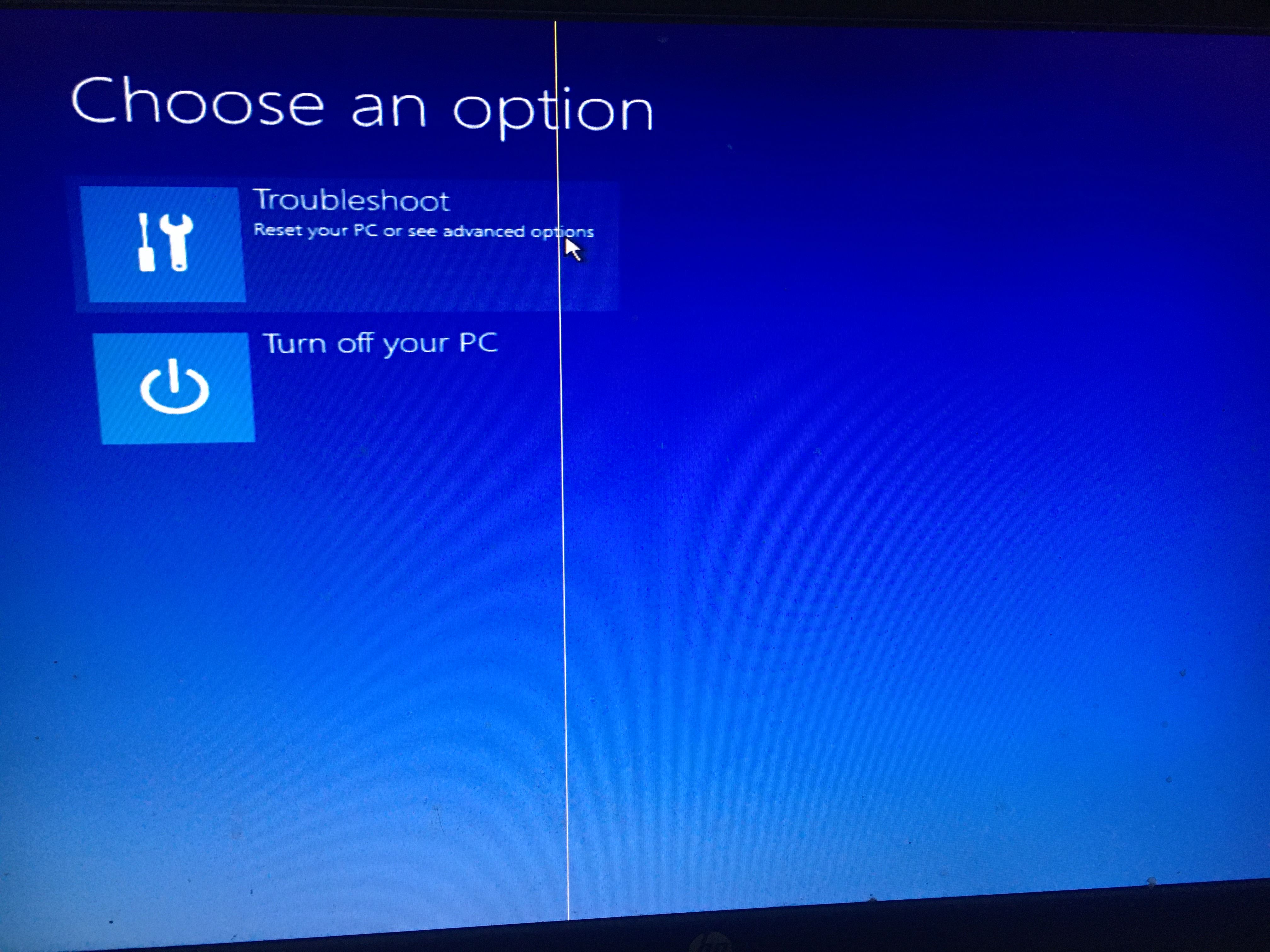 Choose an option - windows 10