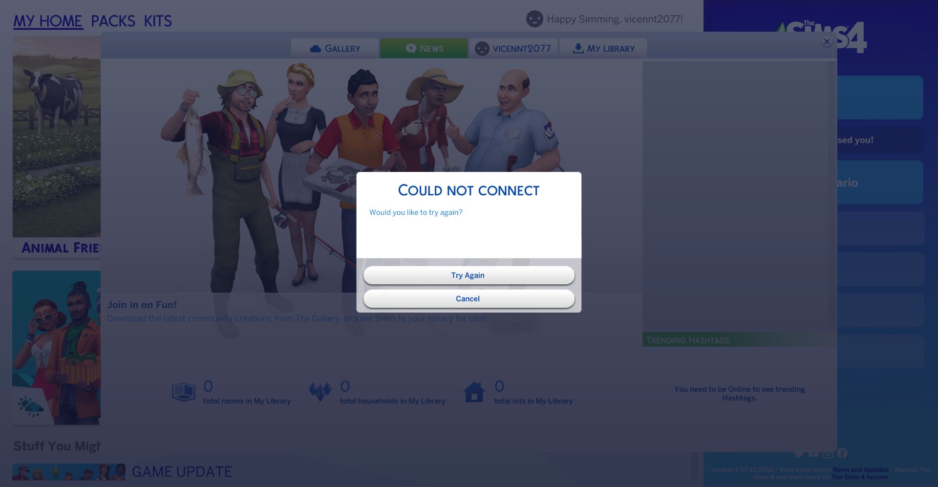 Lỗi Could not connect khi chơi online The Sims 4