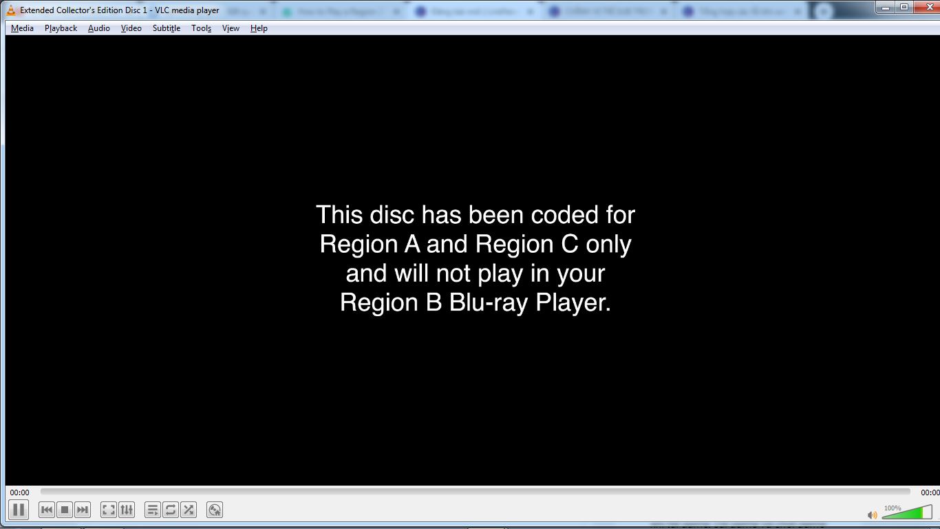 Lỗi VLC : the disc has been coded for region a