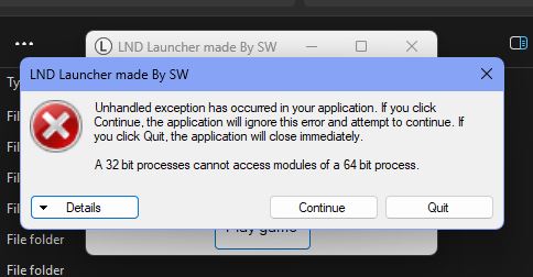 toàn bộ launcher LND bị lỗi 32 bit