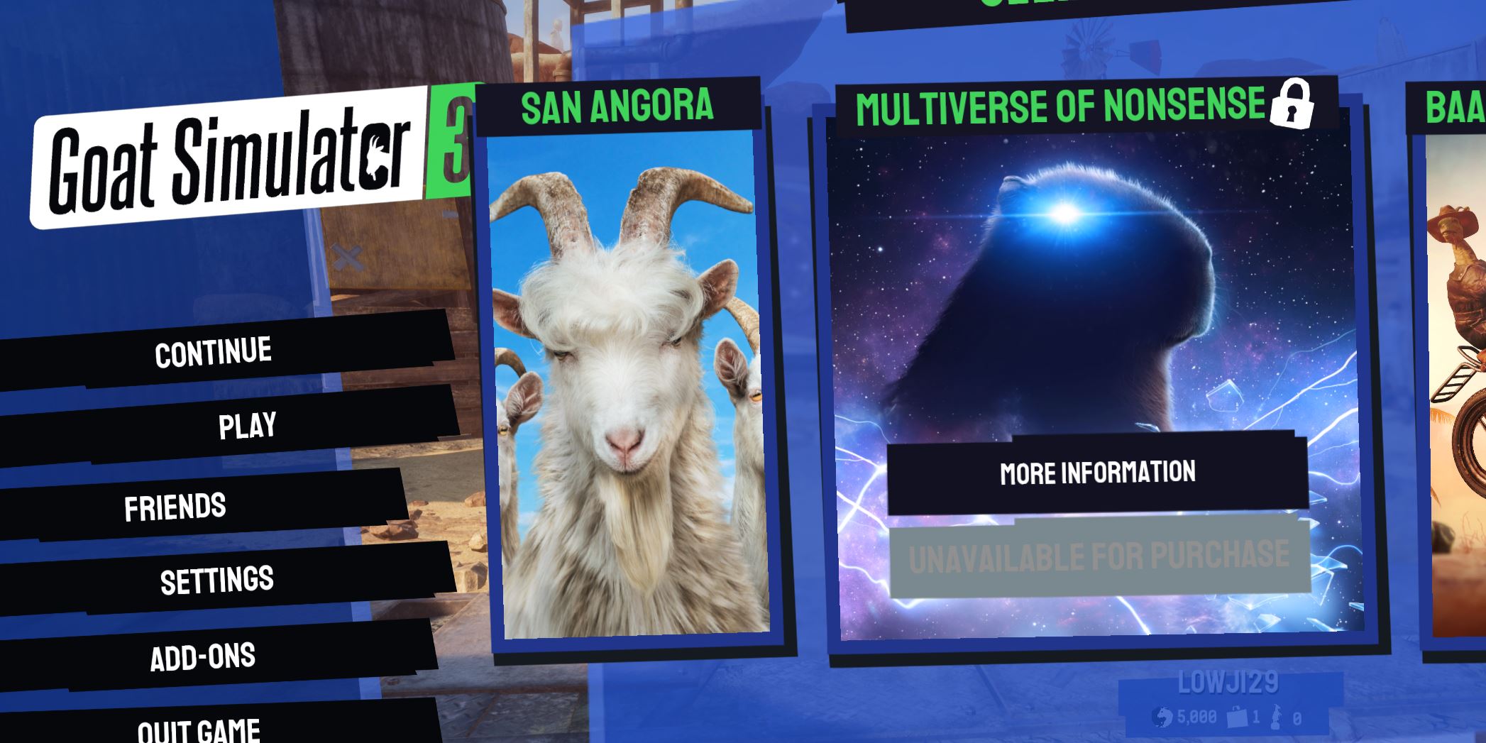 Goat Simulator 3 (bản có sẵn DLC) cài dặt thành công nhưng không vô được DLC 