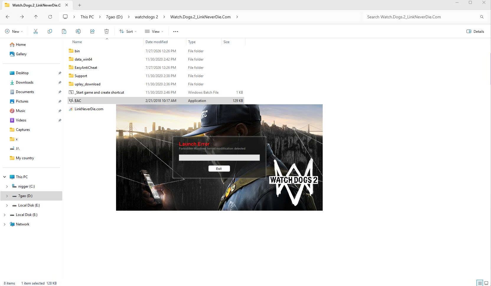 Watch Dogs 2 lỗi vào game