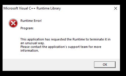 Lỗi C++ runtime trò chơi Gujian 3