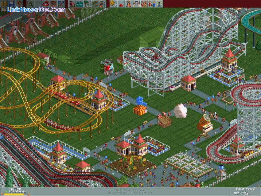 Hình ảnh trong game RollerCoaster Tycoon (screenshot)