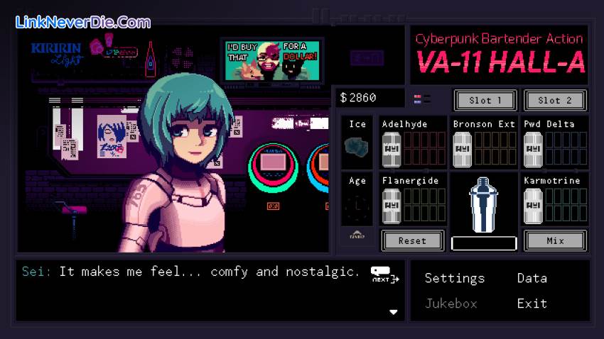 Hình ảnh trong game VA-11 Hall-A: Cyberpunk Bartender Action (screenshot)
