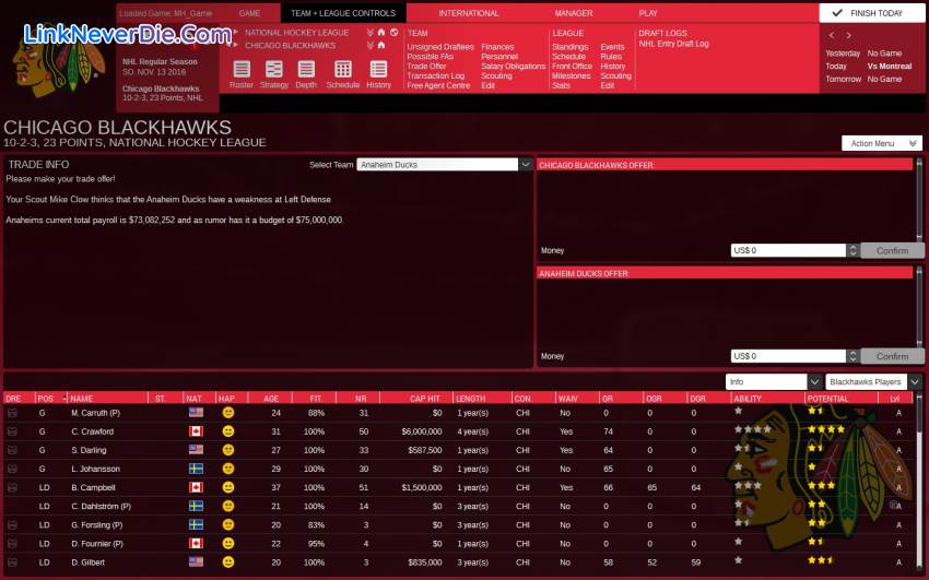 Hình ảnh trong game Franchise Hockey Manager 3 (screenshot)