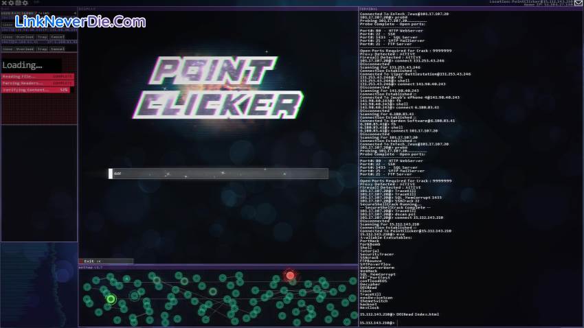 Hình ảnh trong game Hacknet (screenshot)