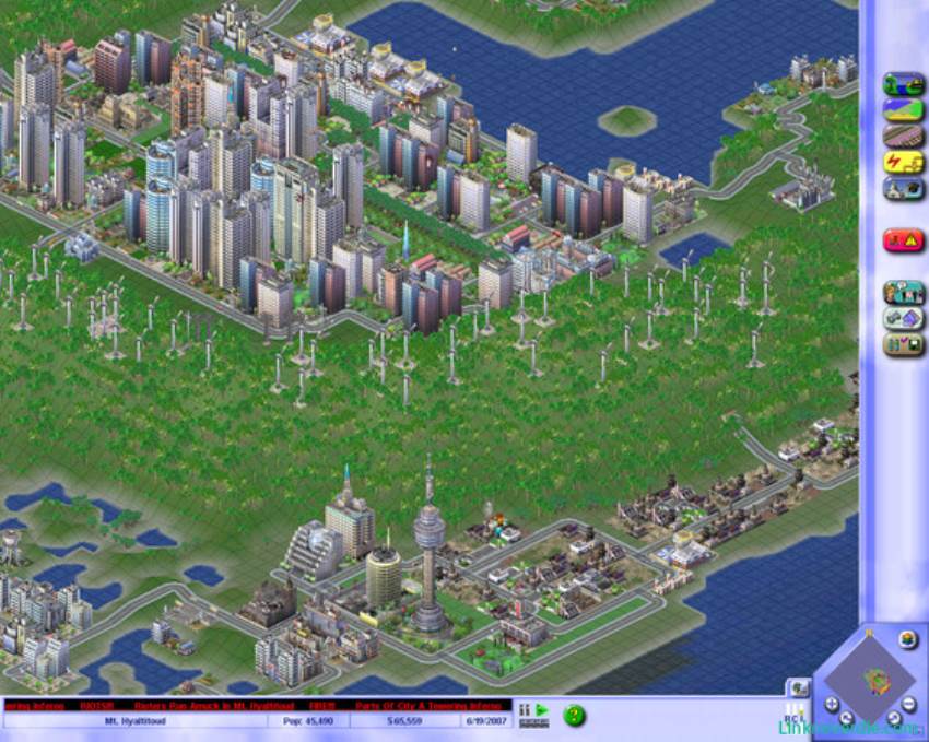 Hình ảnh trong game SimCity 3000 (screenshot)