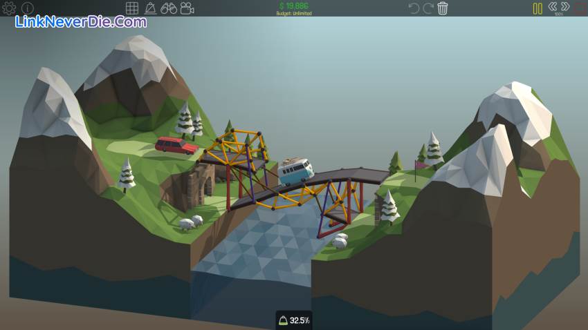 Hình ảnh trong game Poly Bridge (screenshot)