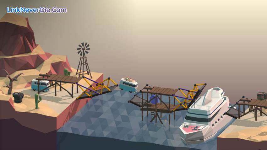 Hình ảnh trong game Poly Bridge (screenshot)