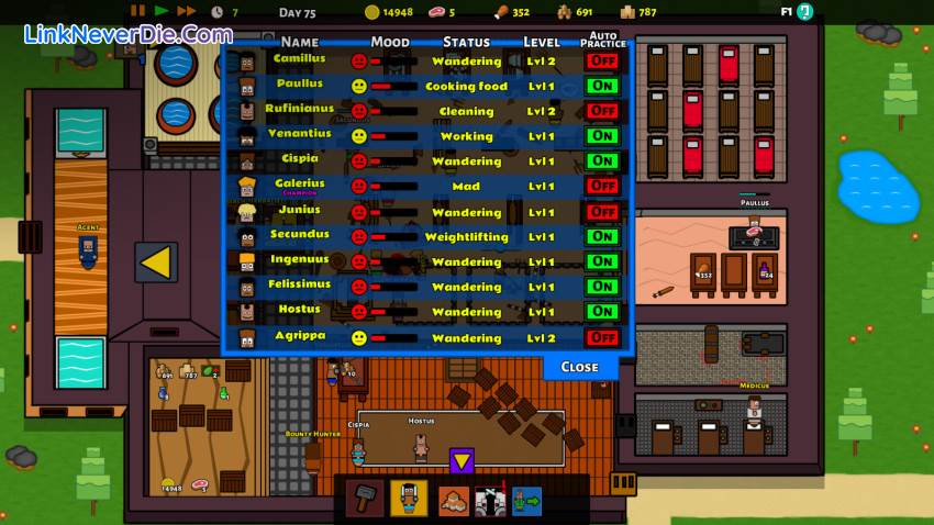Hình ảnh trong game Gladiator School (screenshot)