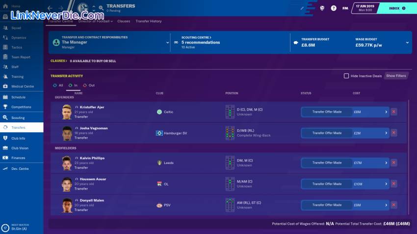 Hình ảnh trong game Football Manager 2020 (screenshot)