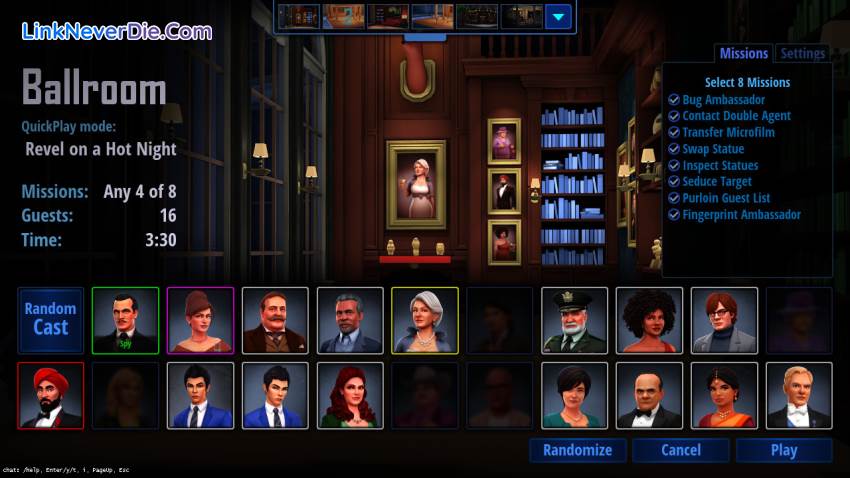 Hình ảnh trong game SpyParty (screenshot) Hình ảnh trong game SpyParty (screenshot)