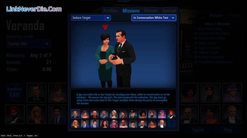 Hình ảnh trong game SpyParty (screenshot) Hình ảnh trong game SpyParty (screenshot)