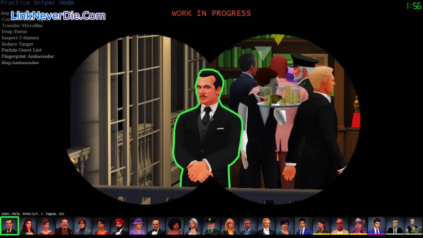 Hình ảnh trong game SpyParty (screenshot)